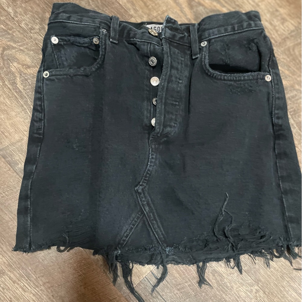 Agolde black denim skirt